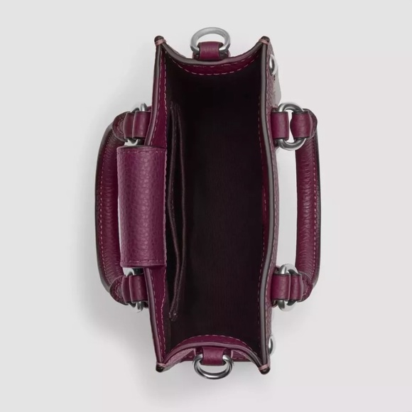 Coach North South Leather Mini Tote Handbag with Rivets ~CM248 ~ - Picture 3 of 9